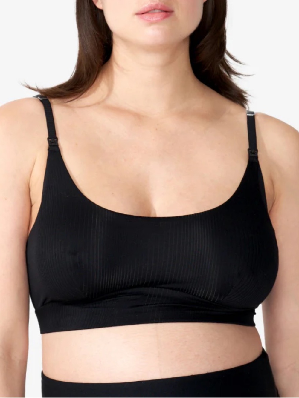 Bodily 2 Pack Everything Bra Nursing Bra Ribbed Black Grey Large